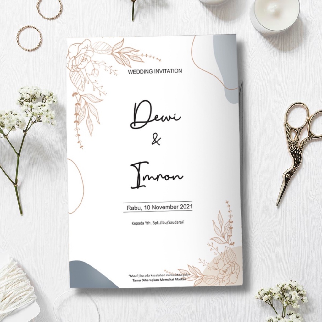 Undangan Pernikahan Jasmine  Rustic Simple elegan