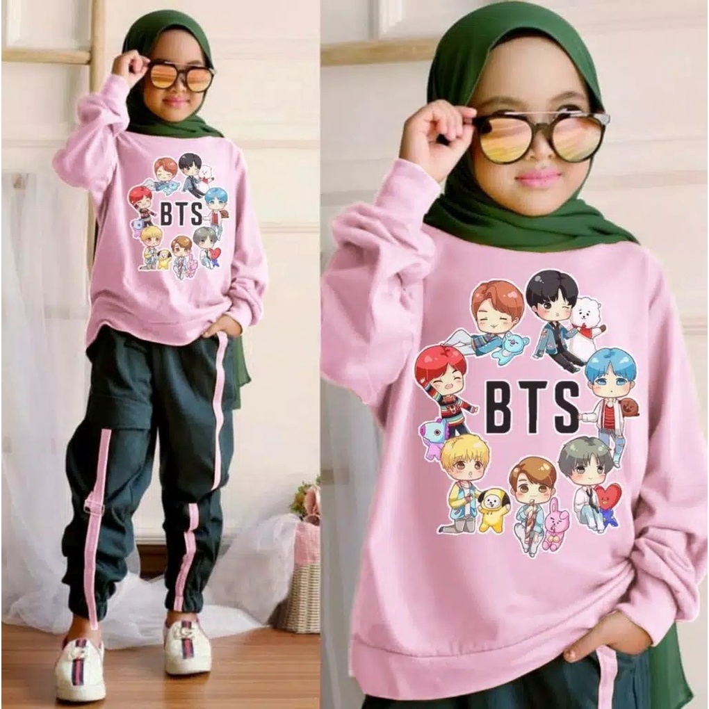 FWG - STELAN TRAINING BTS / SETELAN MINIES / STELAN ANAK / BAJU DAN CELANA / SET ANAK LUCU