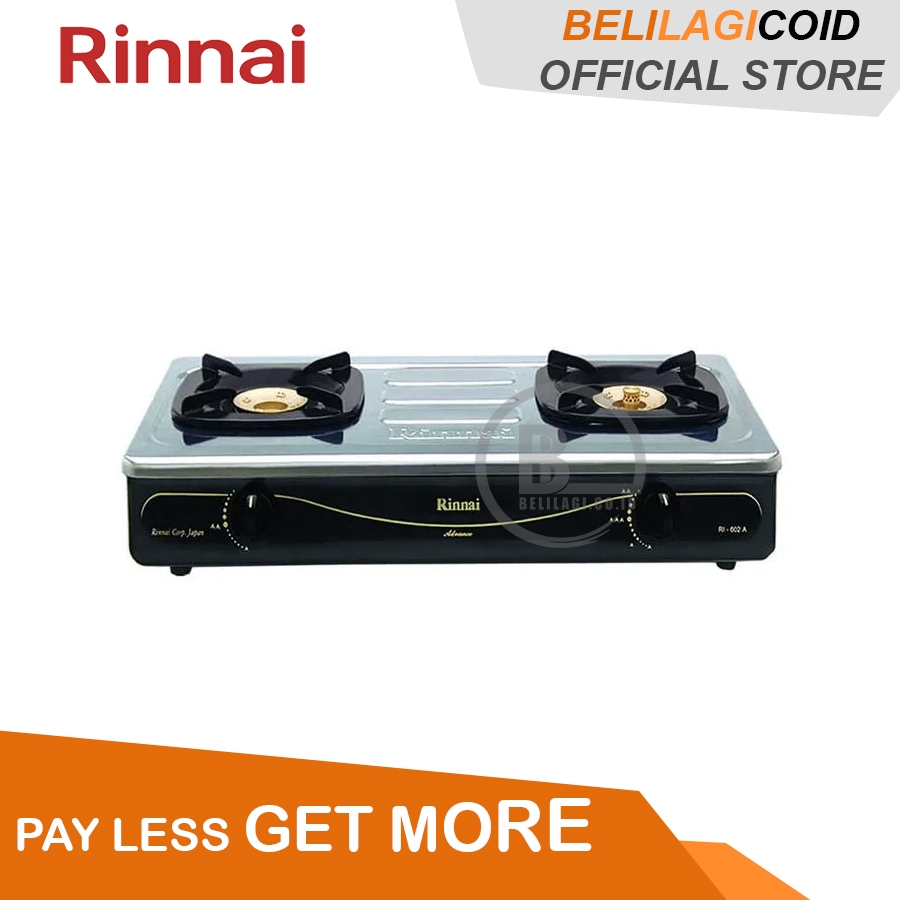 Rinnai Kompor Gas 2 Tungku RI 602 A / Kompor Rinnai 2 Tungku RI-602A / Kompor Gas Rinnai ORIGINAL RI