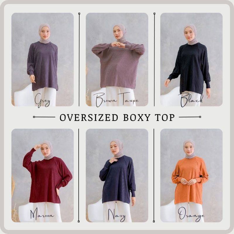 BAJU ATASAN WANITA JUMBO OVERSIZED BOXY TOP SWEATER KAOS SWEATSHIRT RAJUT MUSLIMAH XXL
