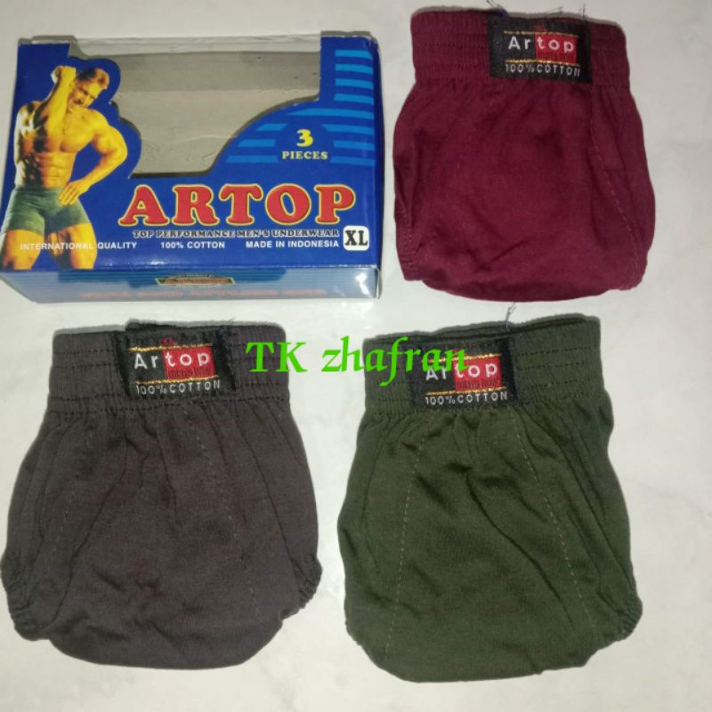 celana dalam pria katun murah isi 3 pcs/cd katun murah merek artop