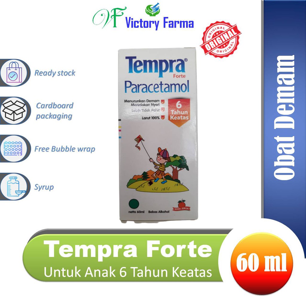 Tempra Forte Rasa Jeruk Sirup 60 ml / Obat Demam Anak Umur 6 Tahun Keatas