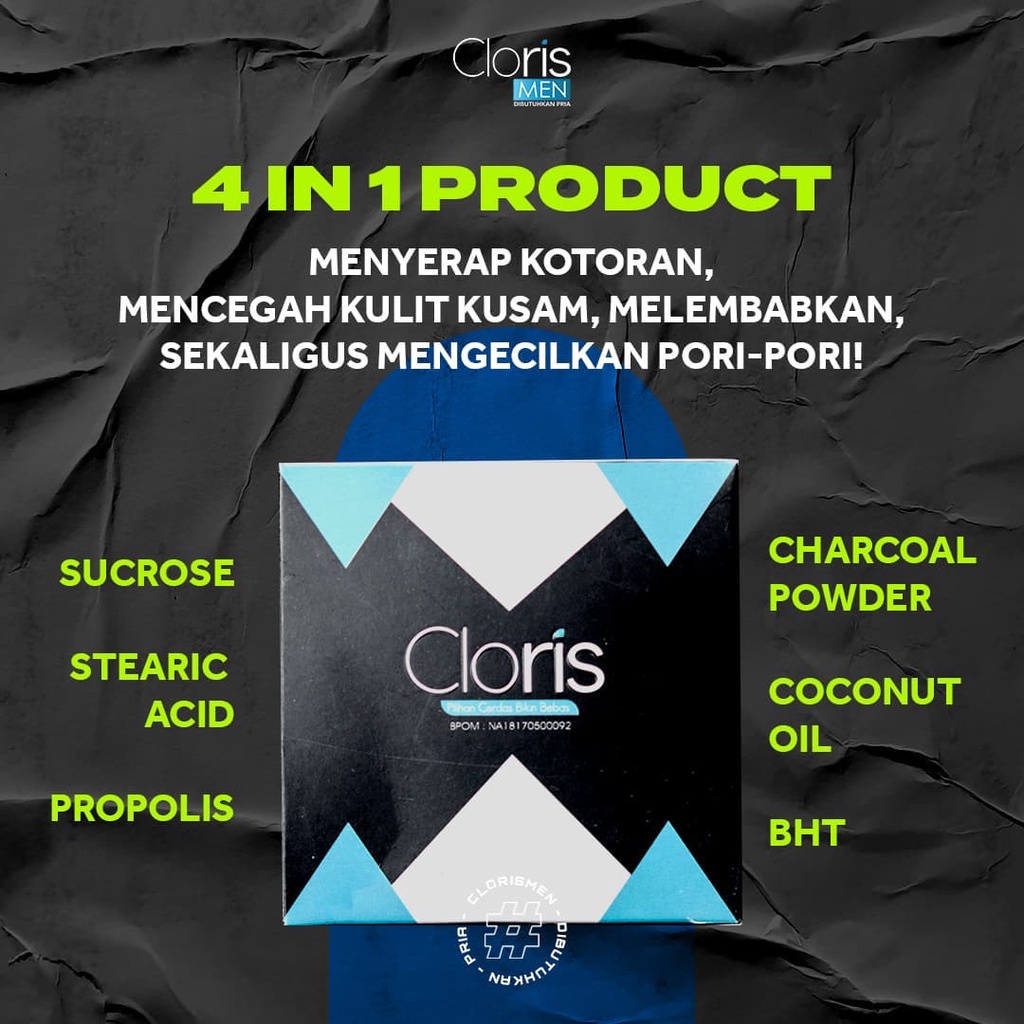 Clorismen PAKET MAKE IT SIMPLE Cloris Men Soap 80gr &amp; Wadah Sabun Cloris Original