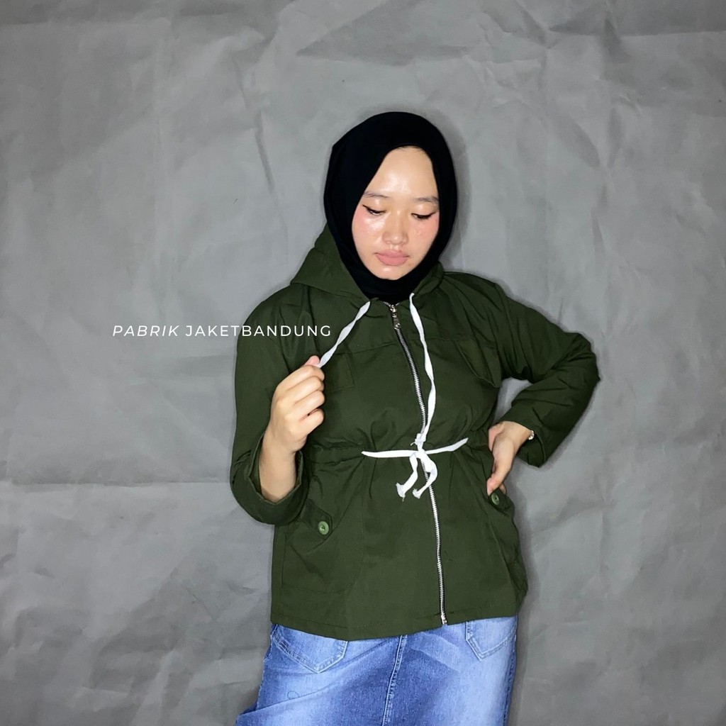 JAKET MERLIN PARKA HOODIE || Jaket Semi Parka cewek