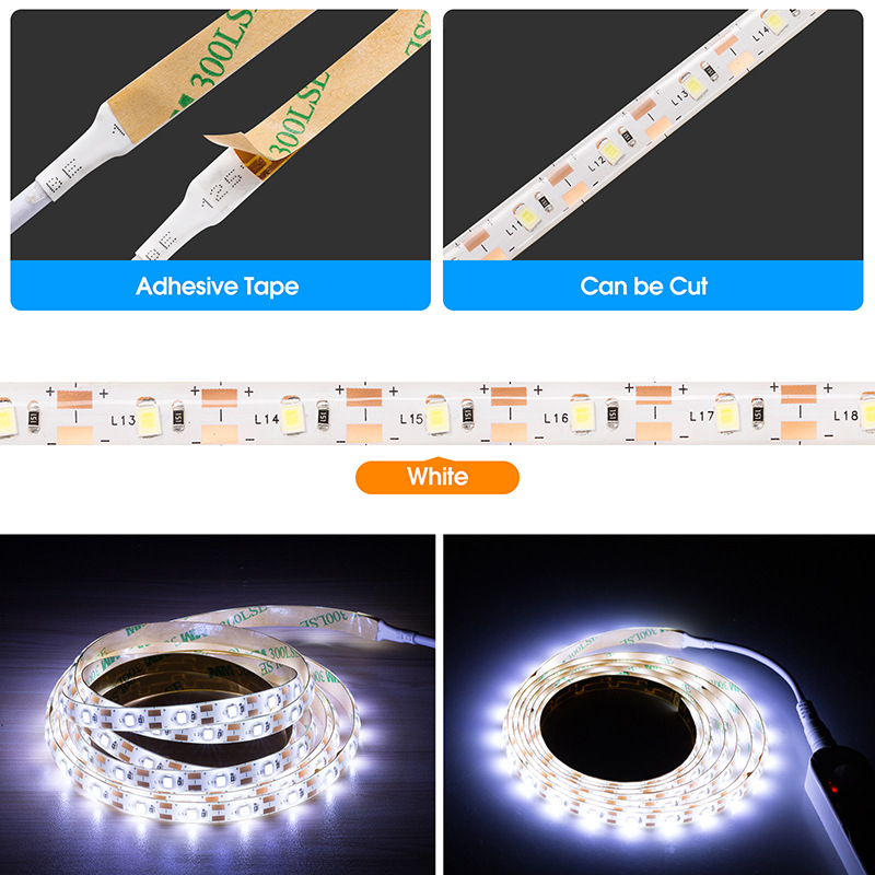 (1 / 2m) Lampu Strip 60 Led Terang Anti Air Untuk Dekorasi Rumah