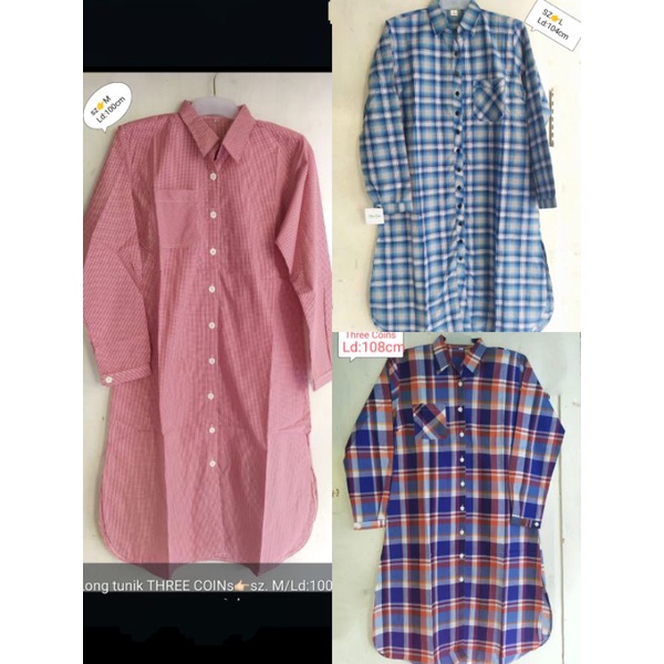 Long tunik dewasa merk three COIN