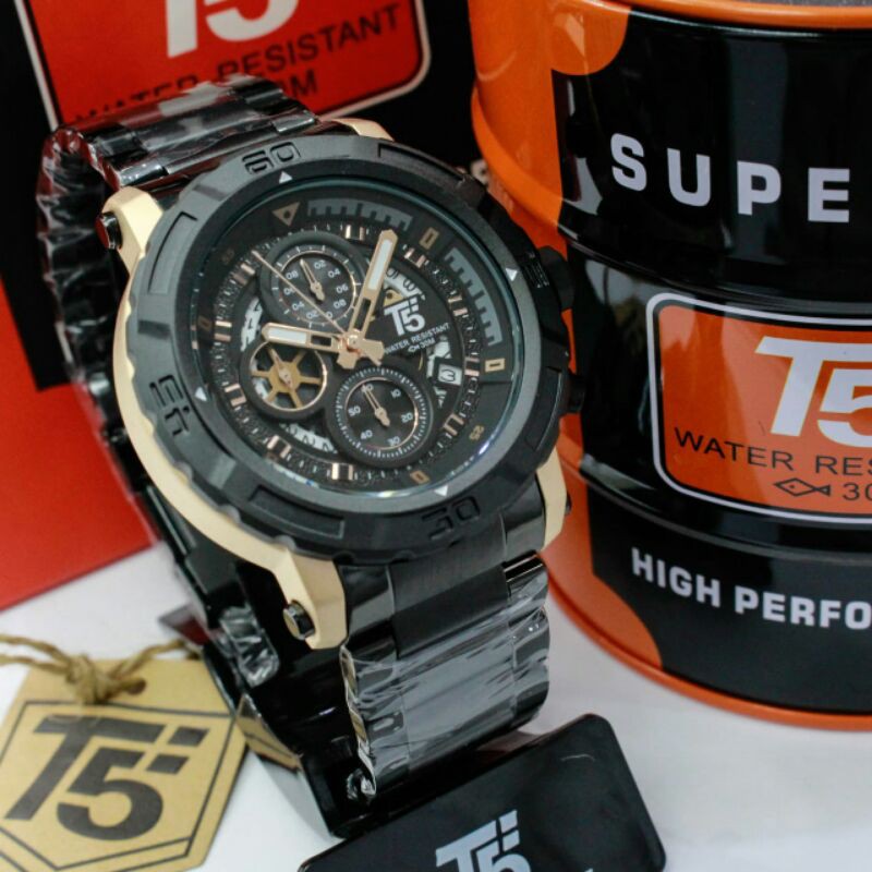 Jam Tangan Pria T5 H3814 chronograph tahan air 0riginal