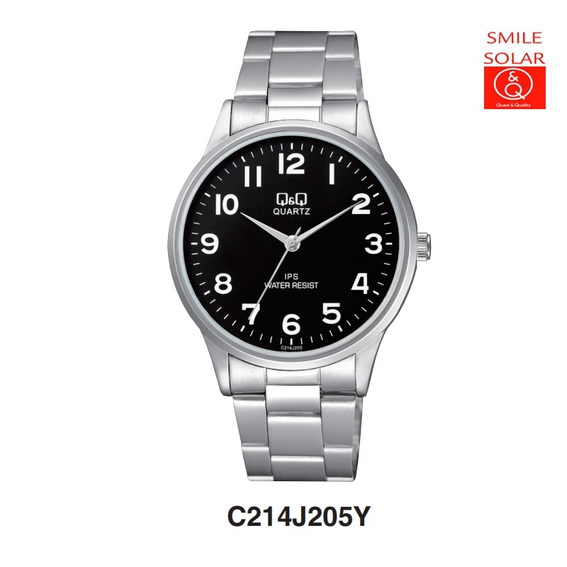 Jam Tangan Pria Stylist Casual Business Rantai Stainless Steel Analog Original Q&amp;Q QnQ QQ C214 C214J Series