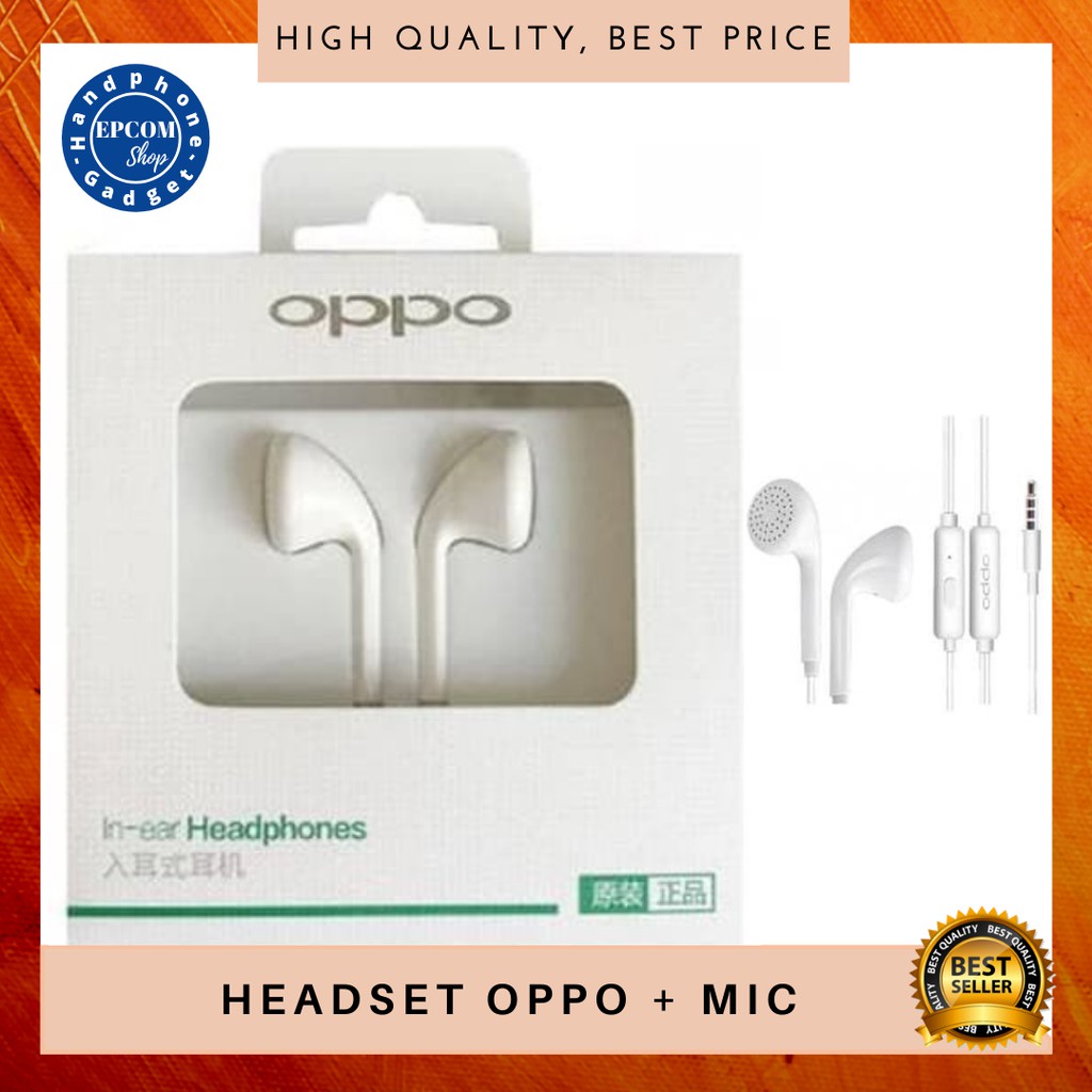 Headset Oppo + Mic Suara Bagus Dan Jernih