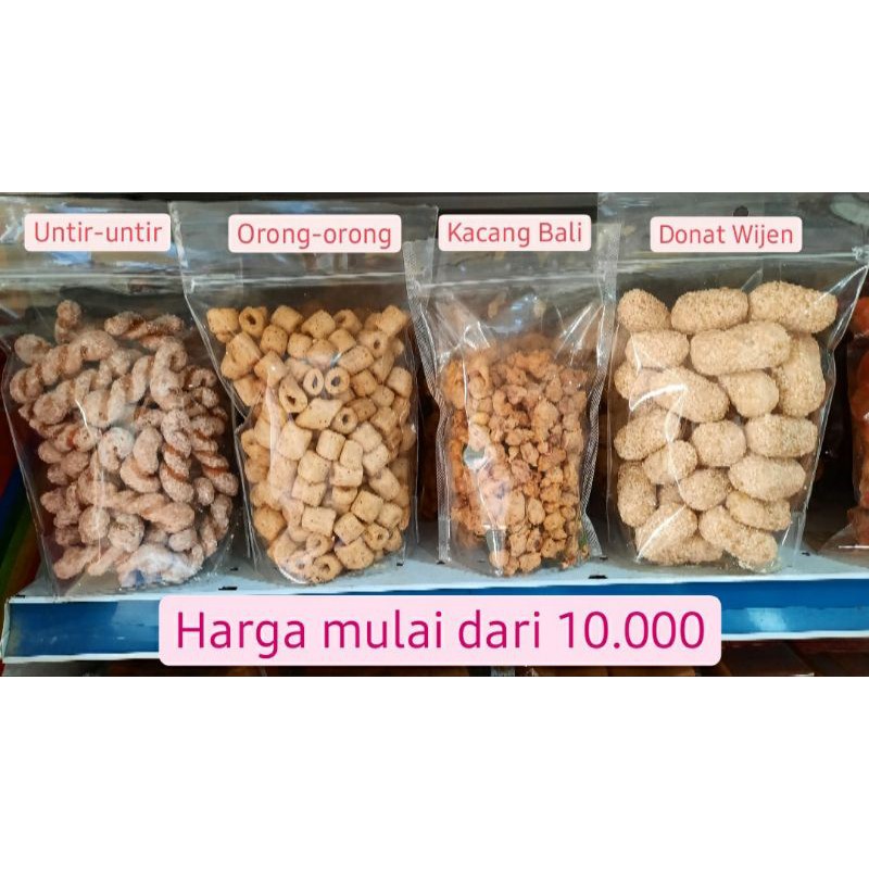 

CEMILAN SNACK UNTIR ORONG KERIPIK UBI PEDAS KACANG BALI DONAT WIJEN