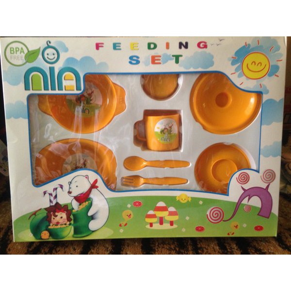 SALE!!! NIA FEEDING SET LARGE - PERALATAN MAKAN BAYI UKURAN BESAR MURAH