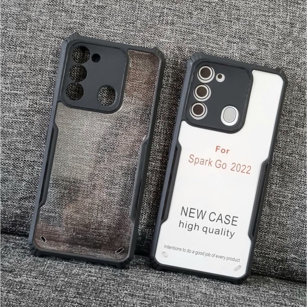 Anti Shocking Tecno Spark 10/Spark 10 Pro/Spark GO 2023/Spark 5 Pro/Spark 7/Spark 7 NFC/Spark 6 Go/8C Hardcase List Hitam Acrylic Case