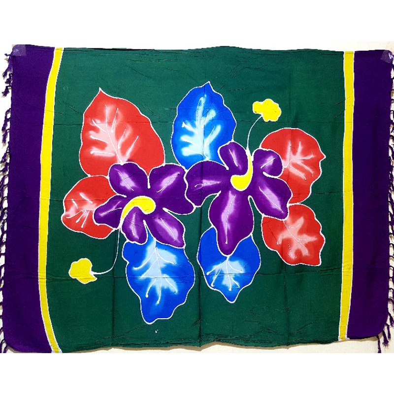 Sarung pantai lukis khas bali | Sarung pantai handmade | Kain pantai lukis | Sarung pantai murah-Hijau botol