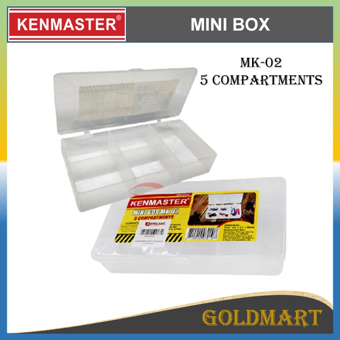 Plastik Mini Box 5 Compratment - Kenmaster Mini Tool Box 5 slot - Tempat Penyimpanan