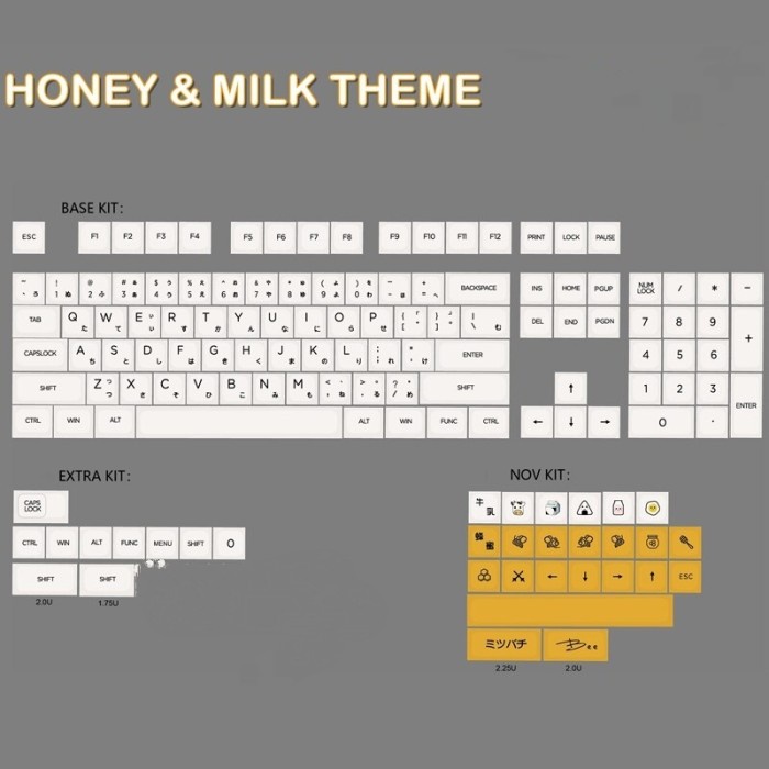 Keycaps XDA profile Honey and milk