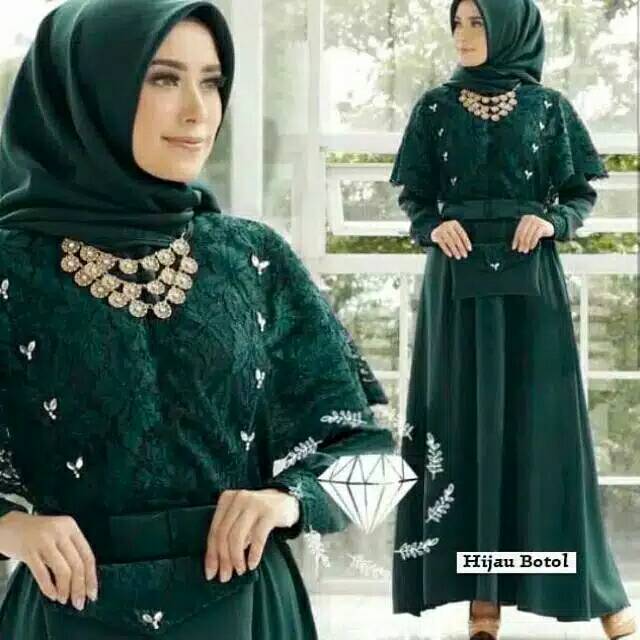 Gamis wanita dress Brukat kondangan wanita nadine