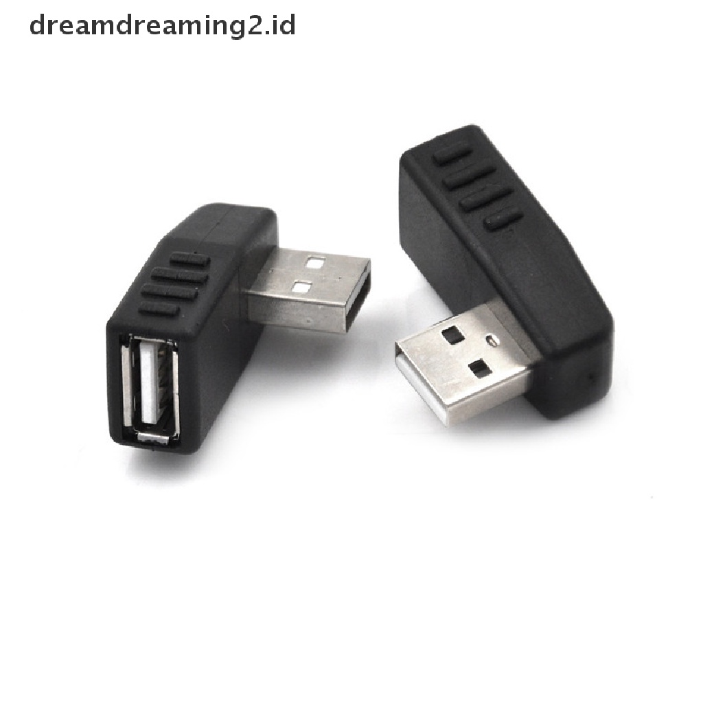 (LIKE) Adaptor Konektor Ekstensi USB 2.0 Male Ke Female Bentuk L