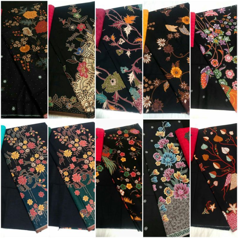 KAIN BATIK PRINT WARNA HITAM MANIS BATIK HALUS UNGGULJAYA