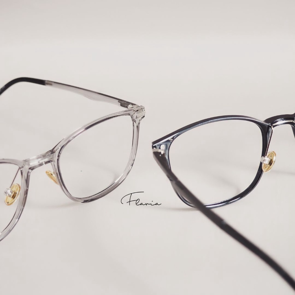 Flavia Eyewear - Kacamata Rio Square Elastic (custom minus, photochromic, blueray, bluechromic dan photobrown)