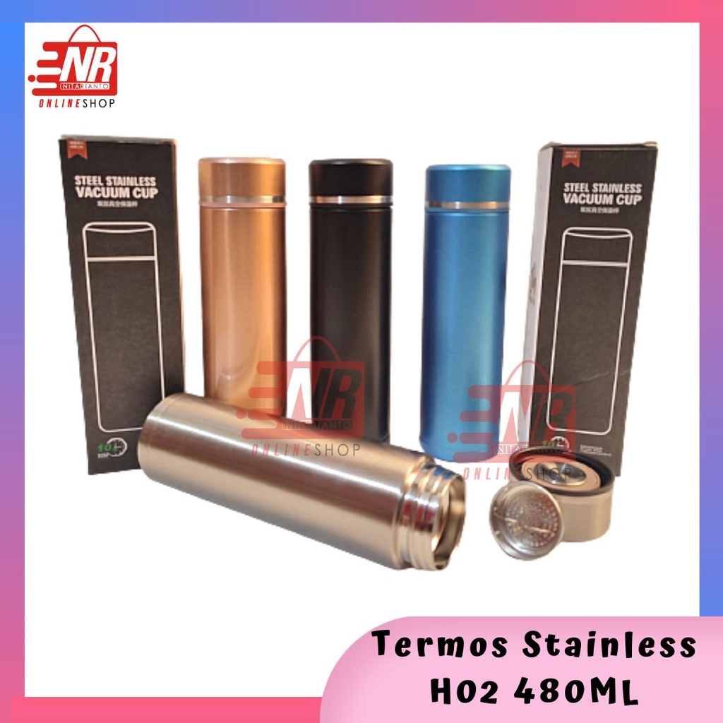 Termos Vaccum Stainless Steel H02 480ML / Termos Botol Sakura / Termos Life / Termos Kopi Panas Dingin