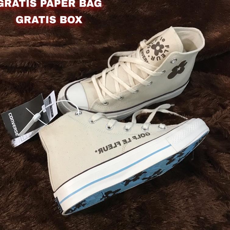 (FREE PAPER BAG CONVERSE) SNEAKERS CONVERSE 70S HIGH GOLF LE FLEUR OFF WHITE BNIB "LBG. 156333"