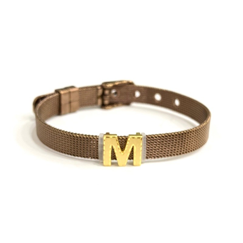 Gelang Gesper Arloji Set Liontin Emas Asli Kadar 700 Huruf M