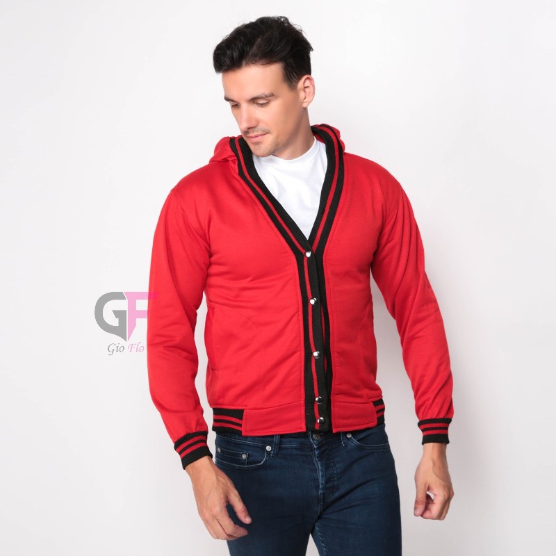 GIOFLO Cardigan Cowok Keren Merah / CAR 627