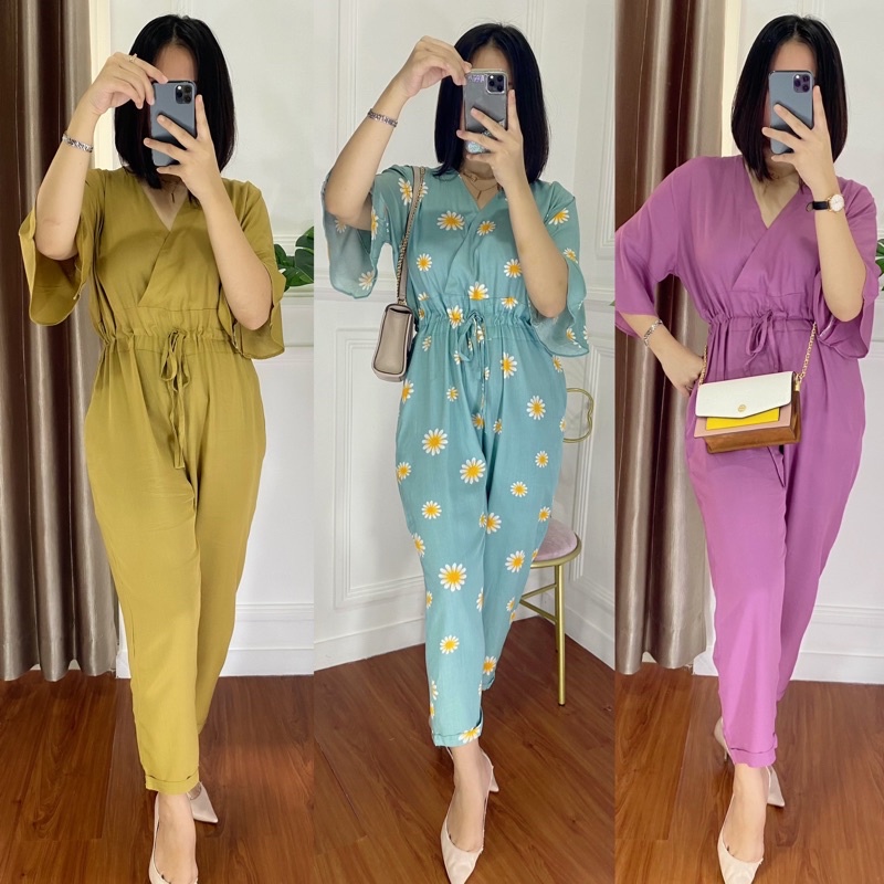 JUMPSUIT RAYON WANITA PANJANG TALI SERUT HIJAB FRIENDLY