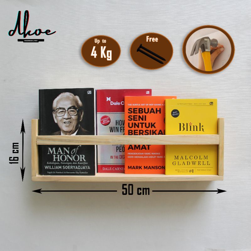 Jual [Dkoe] Rak Dinding Buku Aesthetic Minimalis Rak dinding tempel Rak