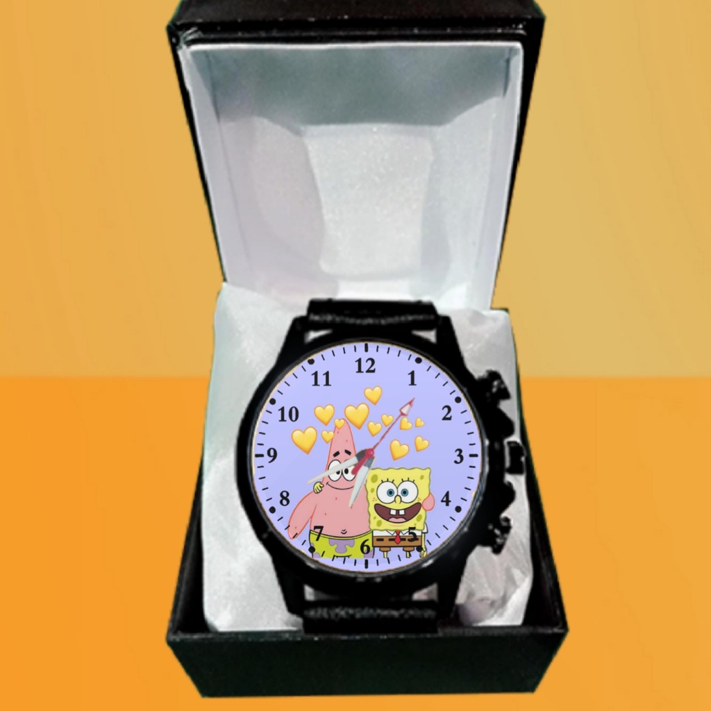 Jam Tangan SPONGEBOB SQUAREPANTS KARTUN Custom Keren Terbaru 07