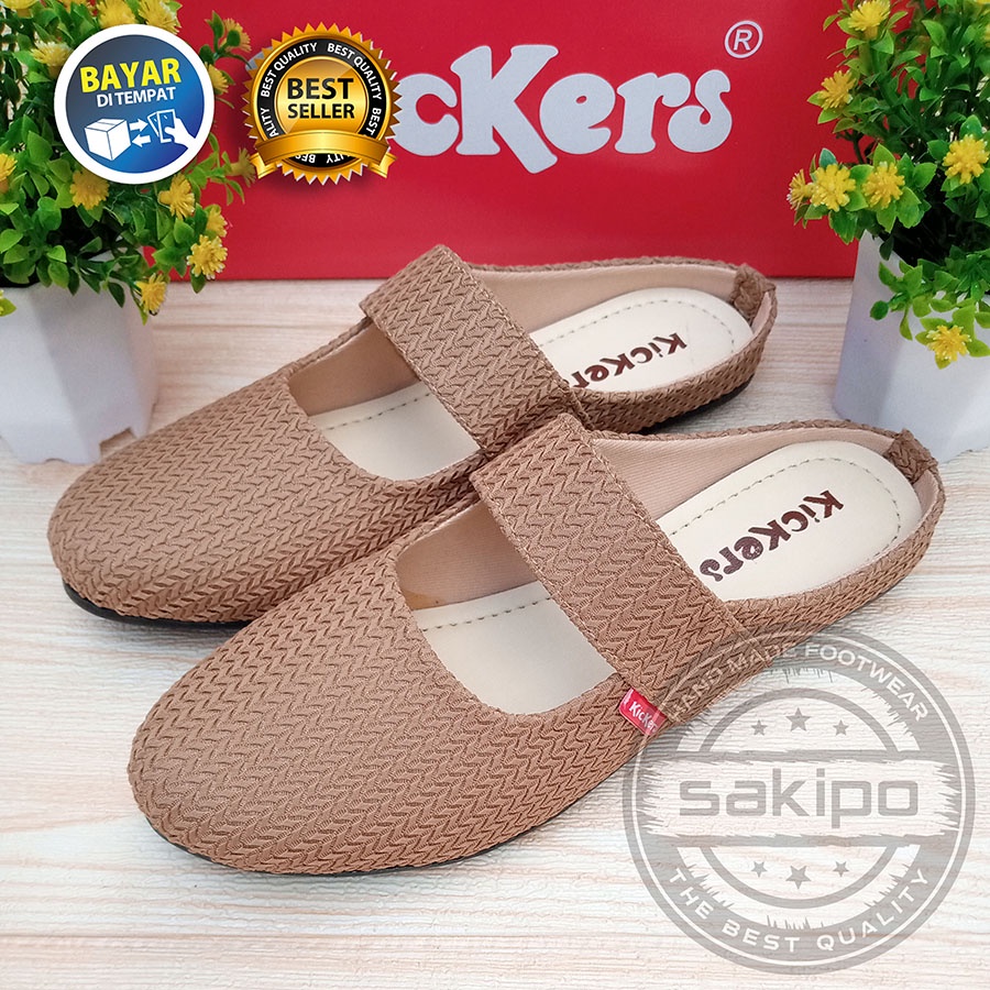 FLAT SHOES WANITA DEWASA REMAJA SLOP RAJUT KICKERS TRENDI NYAMAN DIPAKAI TERMURAH TERBARU / SAKIPO