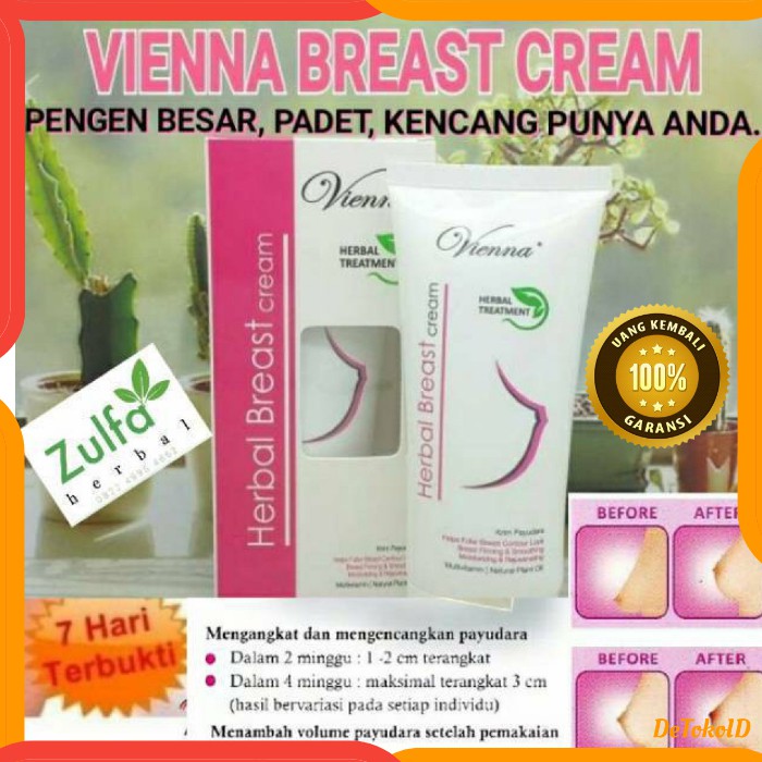 Vienna Breast Cream Tube 80ml Original Bpom Pembesar Pengencang Payudara Vienna Herbal