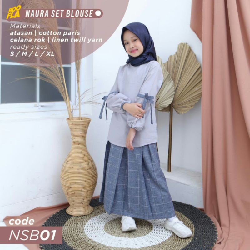 NAURA SET BLOUSE NSB 01 NSB 02 HOOFLA KIDS STELAN BLOUSE ANAK STELAN ROK ANAK