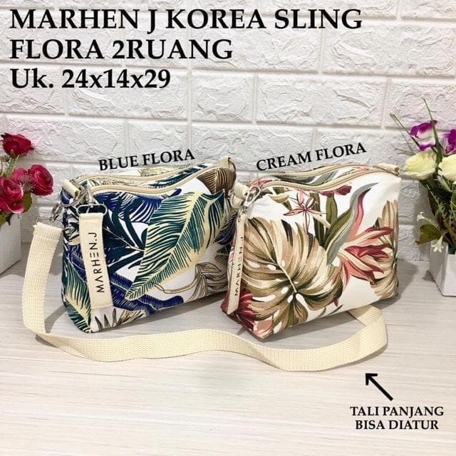 Tas Slempang Wanita BATAM MARHEN J SELEMPANG FLOWER 2RUANG 2REST Terlaris Fashion Cantik Termurah El