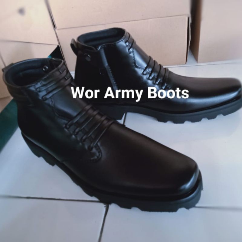 Sepatu PDH Big size 45,46,47 PDH POLRI TNI SECURITY DISHUB  by Wor Army Boots