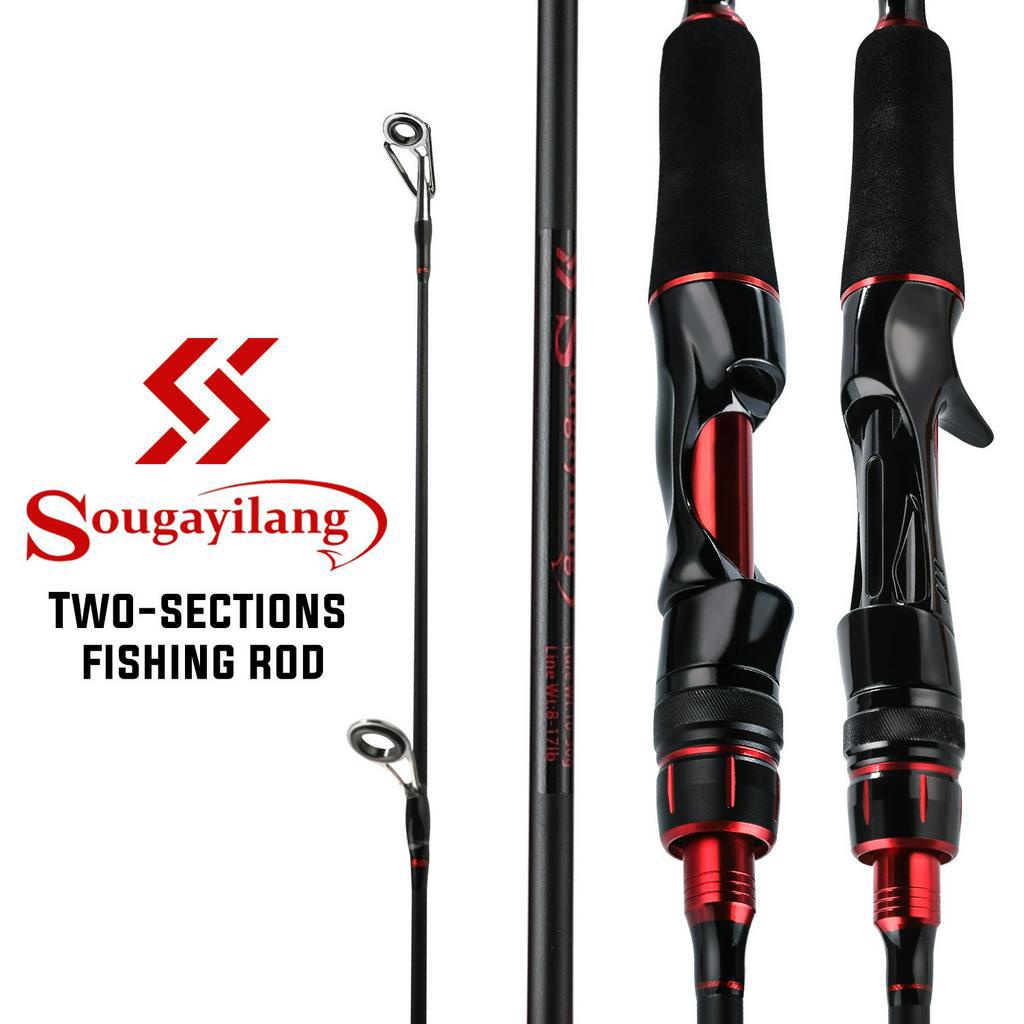 Sougayilang 1.8m/2.1m Joran Pancing Carbon Fiber Spinning Rod/Casting Rod Dengan handle EVA Untuk Air Asin/Flashwater