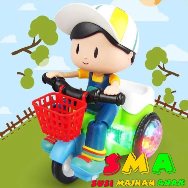 Mainan Anak Sepeda Motor Jumping Stunt Bicycle Tricycle