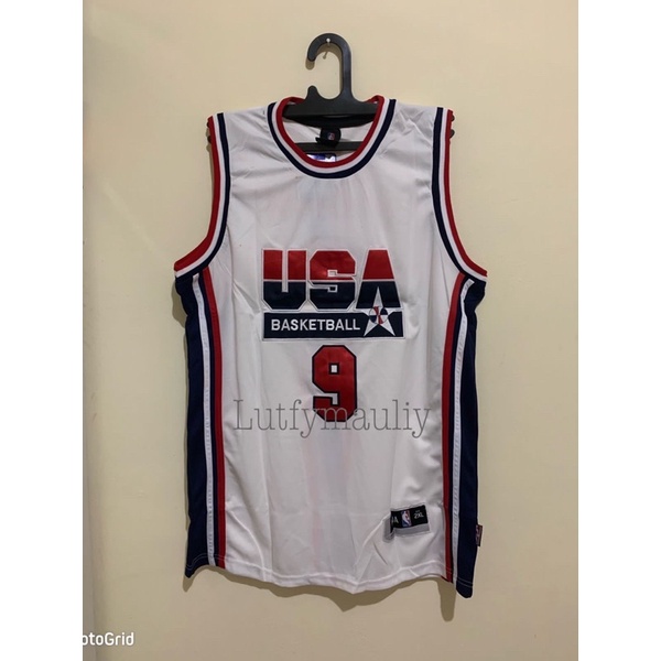 Jersey Basket Nba Bordir Usa Jordan Jersey Nba Usa Jordan Grade Original Putih