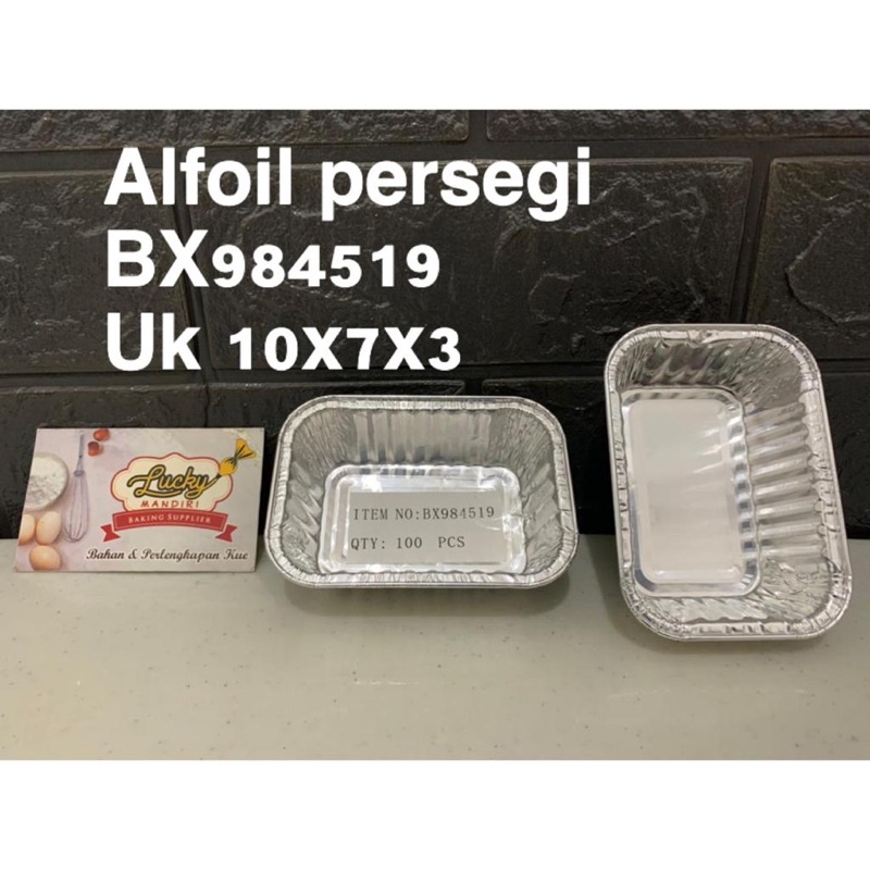 Alumunium Foil Tray BX984519 (10pc) Ukuran 10x7x3Cm/ Alumunium Persegi Panjang(tanpa penutup)