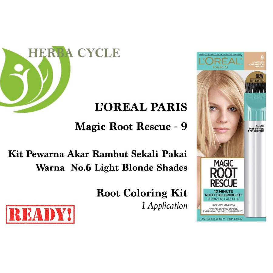 Loreal Magic Root Rescue 9 Pewarna Akar Rambut Alami Permanen 1 Coloring Kit ORI USA