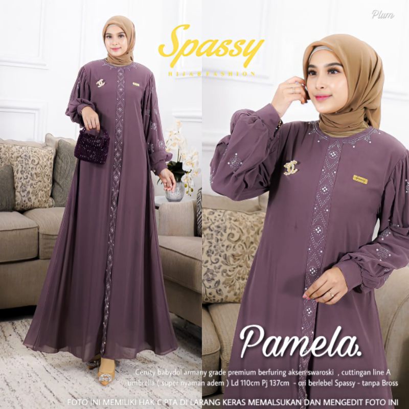 Pamela Dress by Spassy | Maxy Dress Ceruty Babydoll Aksen Swaroski