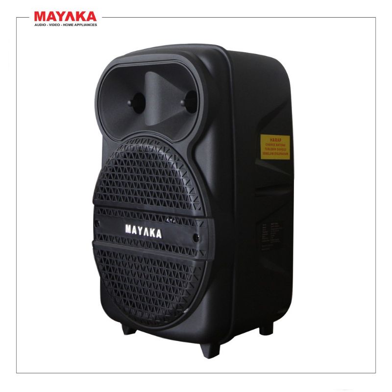 SPEAKER TROLLEY MAYAKA SPK 1808E AD TROLI BLUETOOTH USB FM RADIO KARAOKE CD VCD DVD PLAYER GARANSI