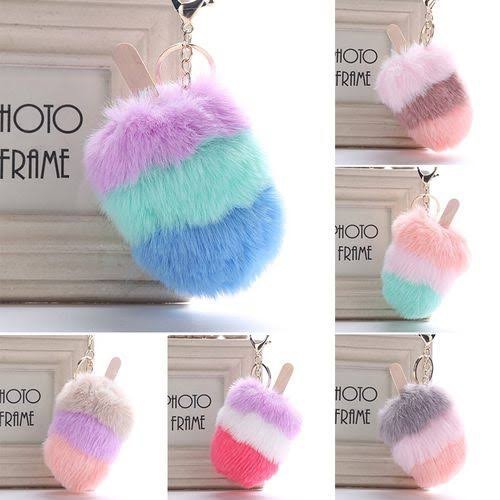 gantungan kunci pompom ice cream jumbo import