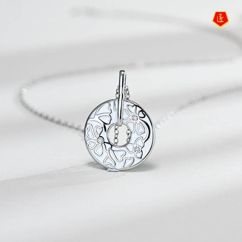 [Ready Stock]New White Flower Rings Pendants Necklace Set