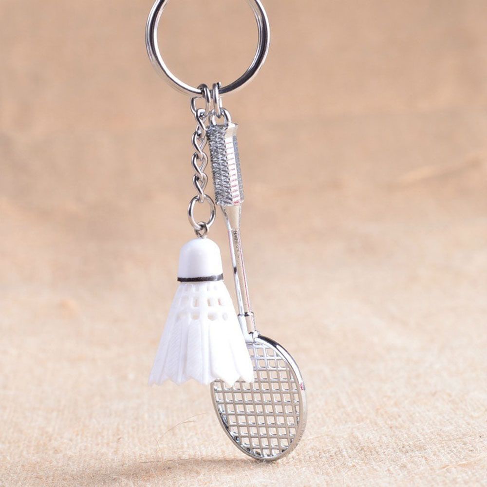 QUINTON Women Men Badminton Pendant Keyring 1PCS Key Holder Badminton Racket Key Chain 3D Cute Mini DIY Fashion Gifts Key Ring Keyfob/Multicolor