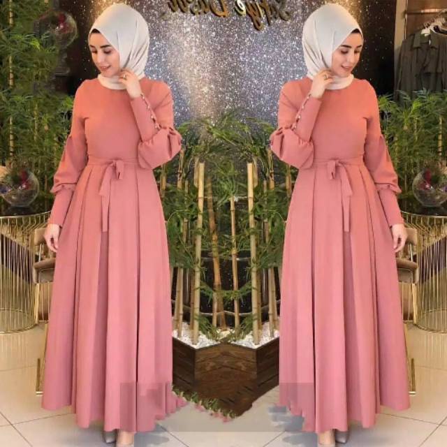 Ready S M L Xl Gamis Remaja Lebaran Umur 14 15 16 17 18 Tahun Gamis Brokat Gamis Dewasa Jumbo Shopee Indonesia