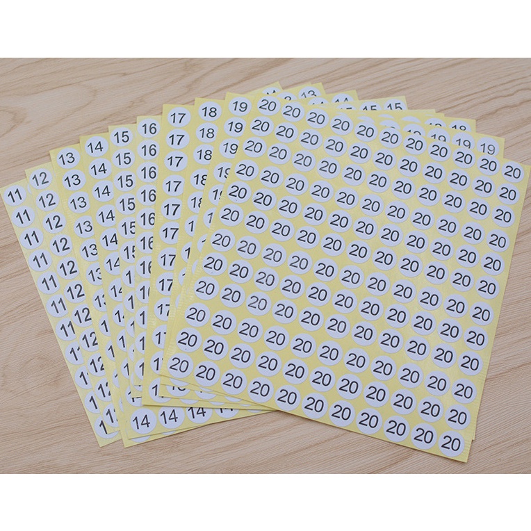 

HX157 [132 pcs/ lembar] Uk 1-30 Sticker Angka Label Ukuran Sepatu Celana Baju