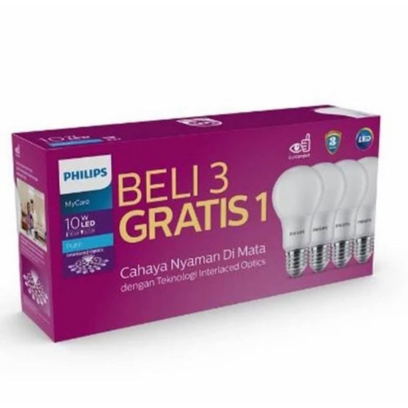 Philips Lampu Led MyCare MultiPack 5-7-8-10-12-14,5W (Beli 3 Gratis 1)