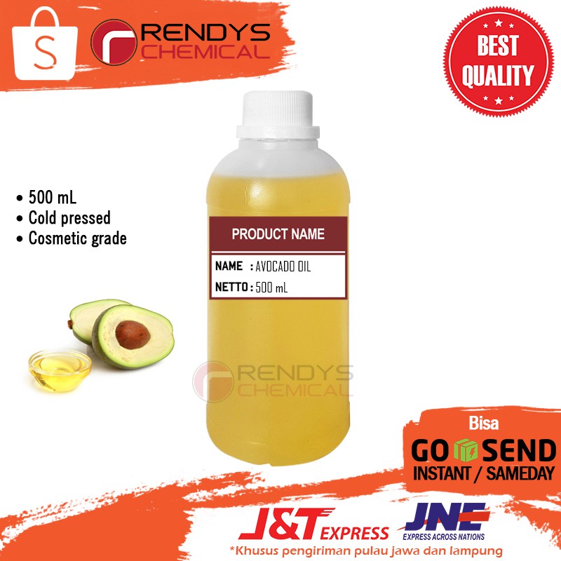 Pure Avocado Oil 500mL - Minyak Alpukat Murni 500 mL - Cold Pressed - Cosmetic Grade