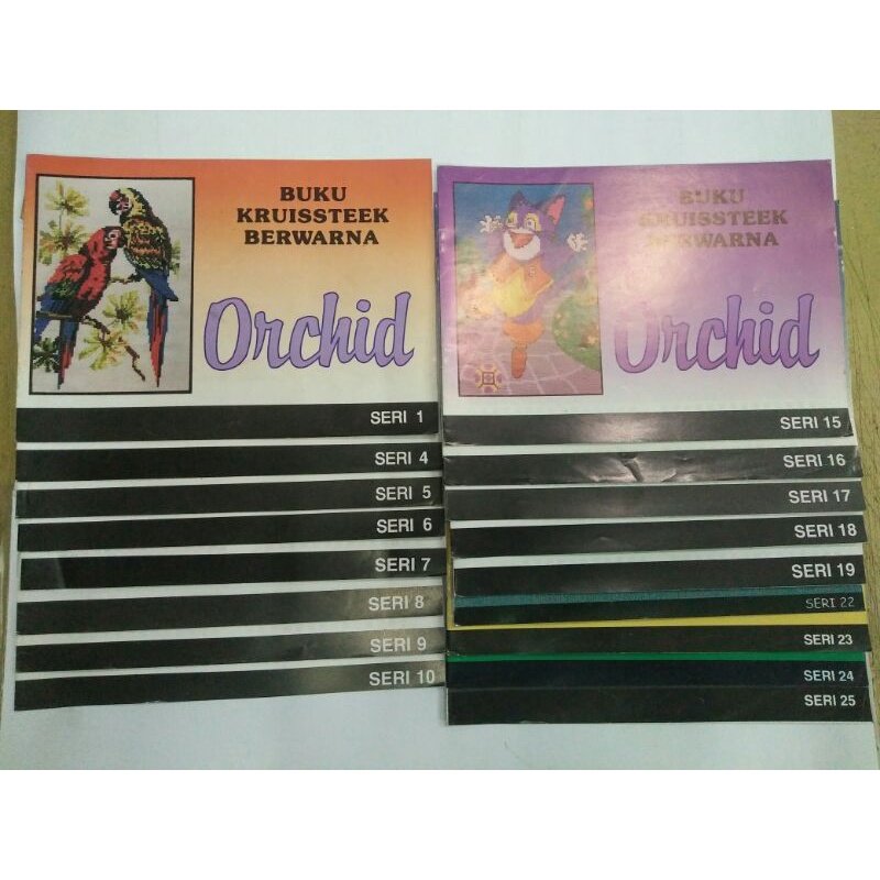 

Buku Kristik / Buku Kruissteek Orchid Berwarna / Coloring Cross Stitch Book